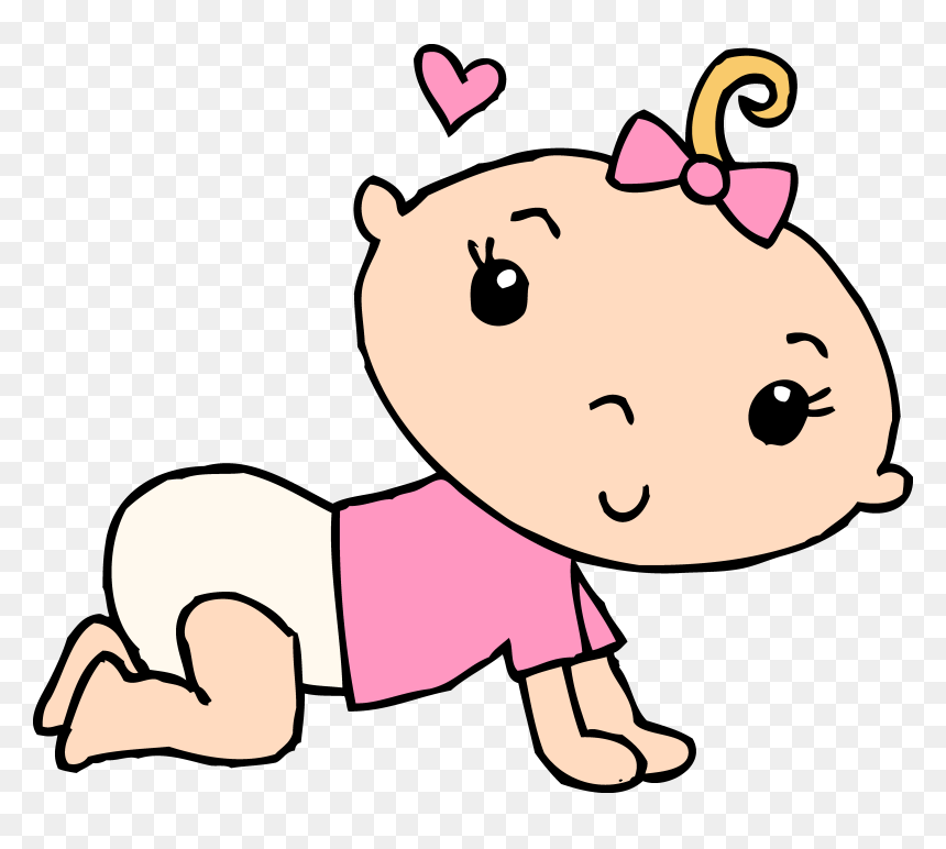 Crawling Baby Girl Clipart, HD Png Download - baby crawling png