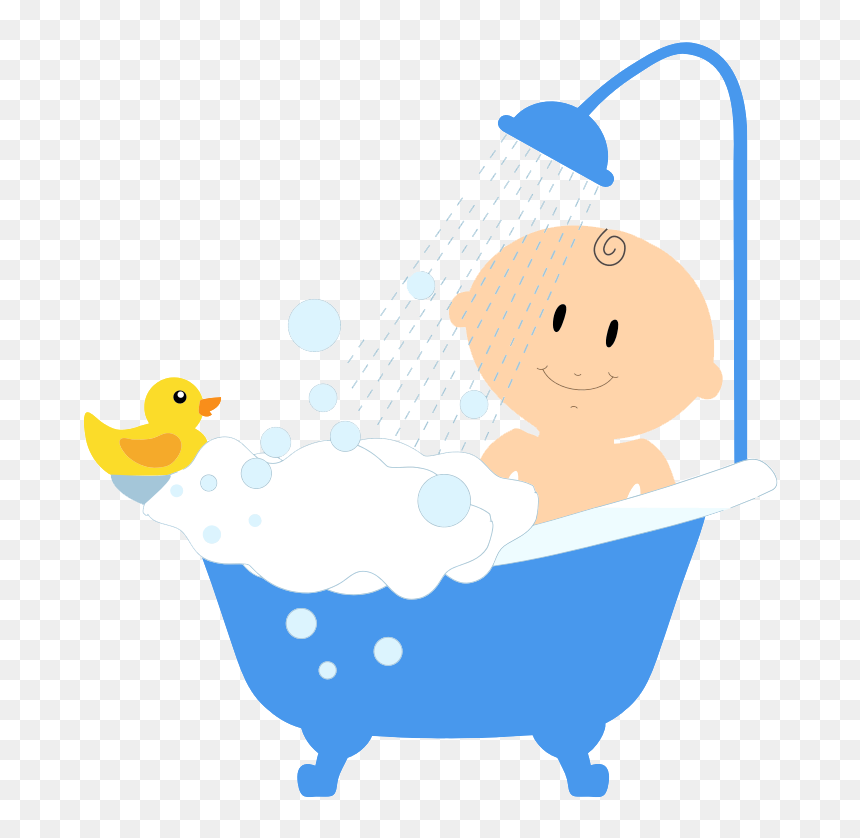 Baby Bath Clipart, HD Png Download - baby crawling png