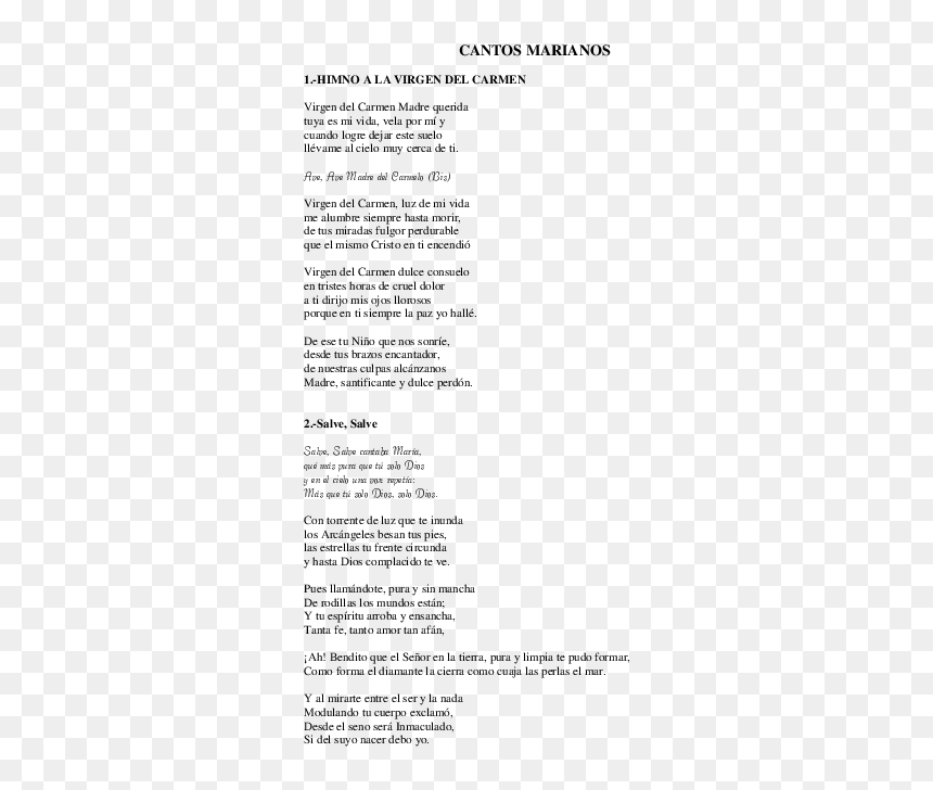 Cantos Marianos De Entrada, HD Png Download - virgen del carmen png