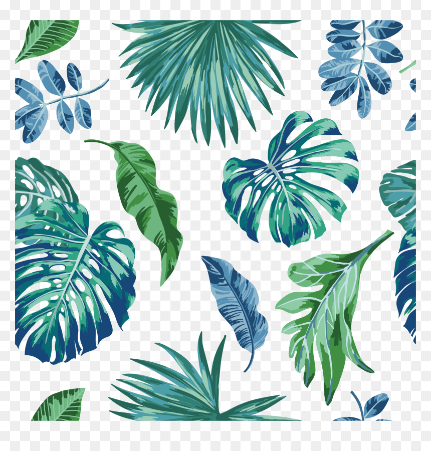 Tropical Leaves Illustration Free, HD Png Download - watercolor leaf png