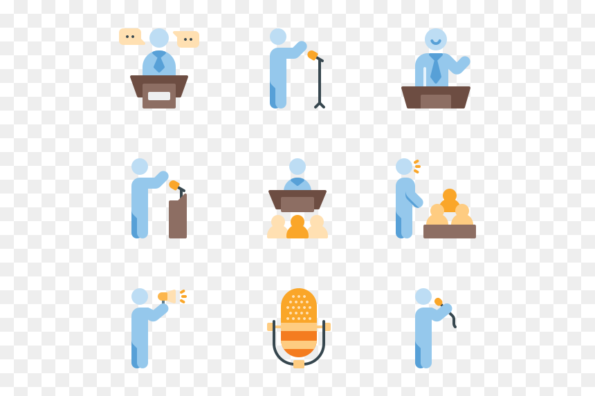 Flat Icon Public Speaker, HD Png Download - speaking icon png