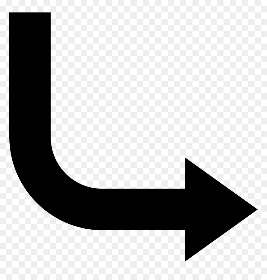 Arrow Down And To The Right, HD Png Download - right arrow png transparent