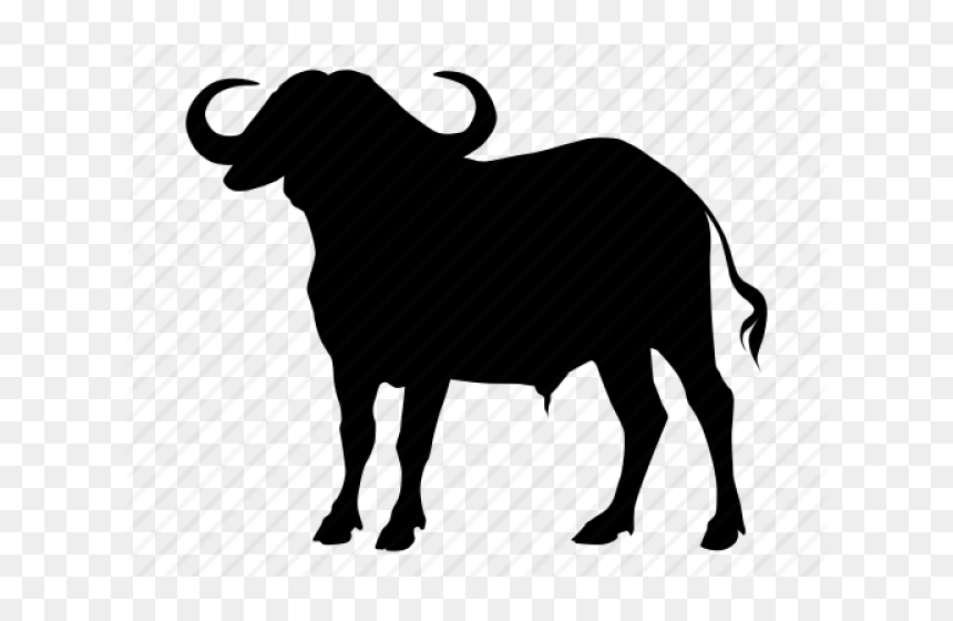 Water Buffalo Silhouette Clipart, HD Png Download - buffalo silhouette png