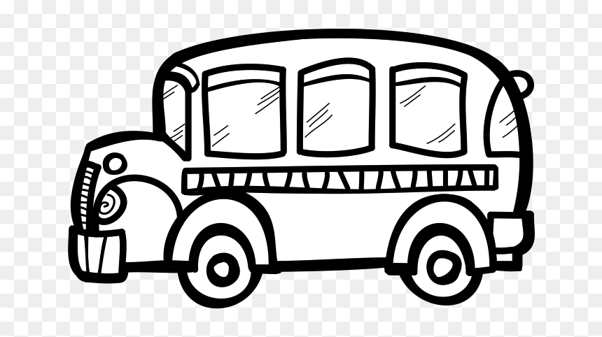 Bus Clipart Black And White, HD Png Download - chalkboard clipart png