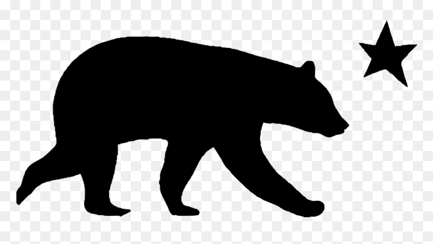 California Bear And Star, HD Png Download - california silhouette png