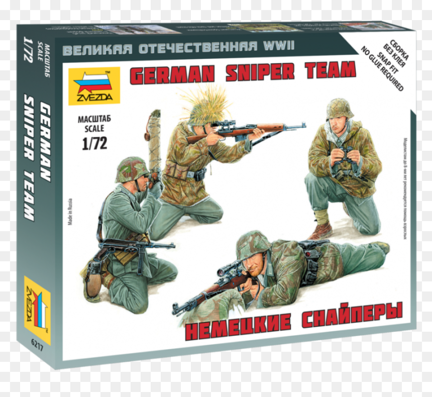 Zvezda German Sniper Team, HD Png Download - ww2 soldier png