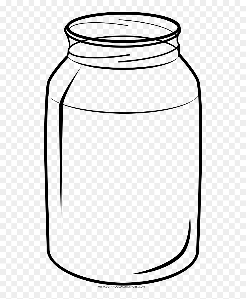 Line Art, HD Png Download - mason jar outline png