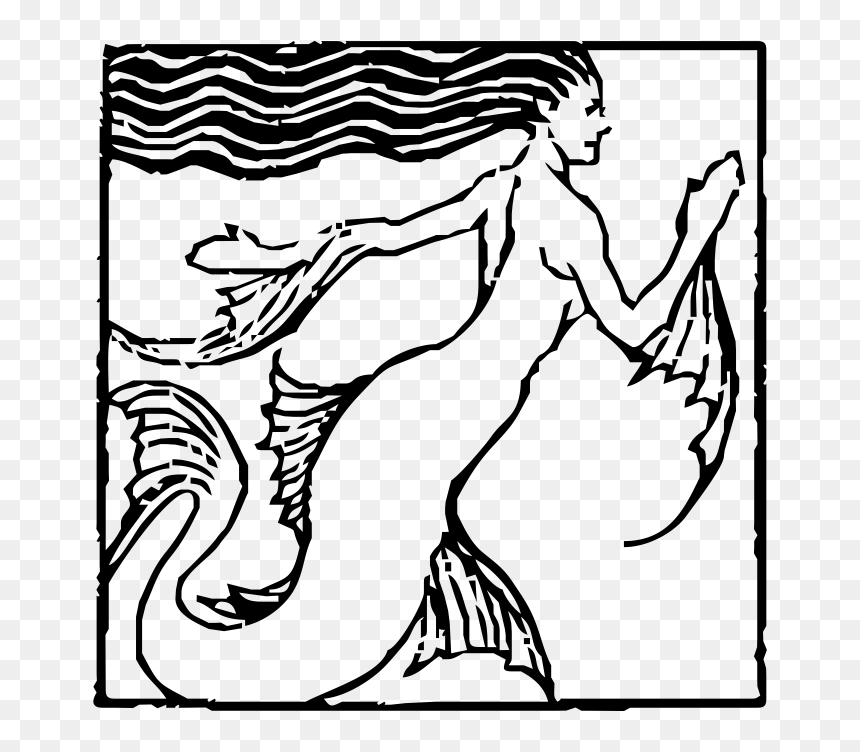 Mermaid, HD Png Download - mermaid drawing png