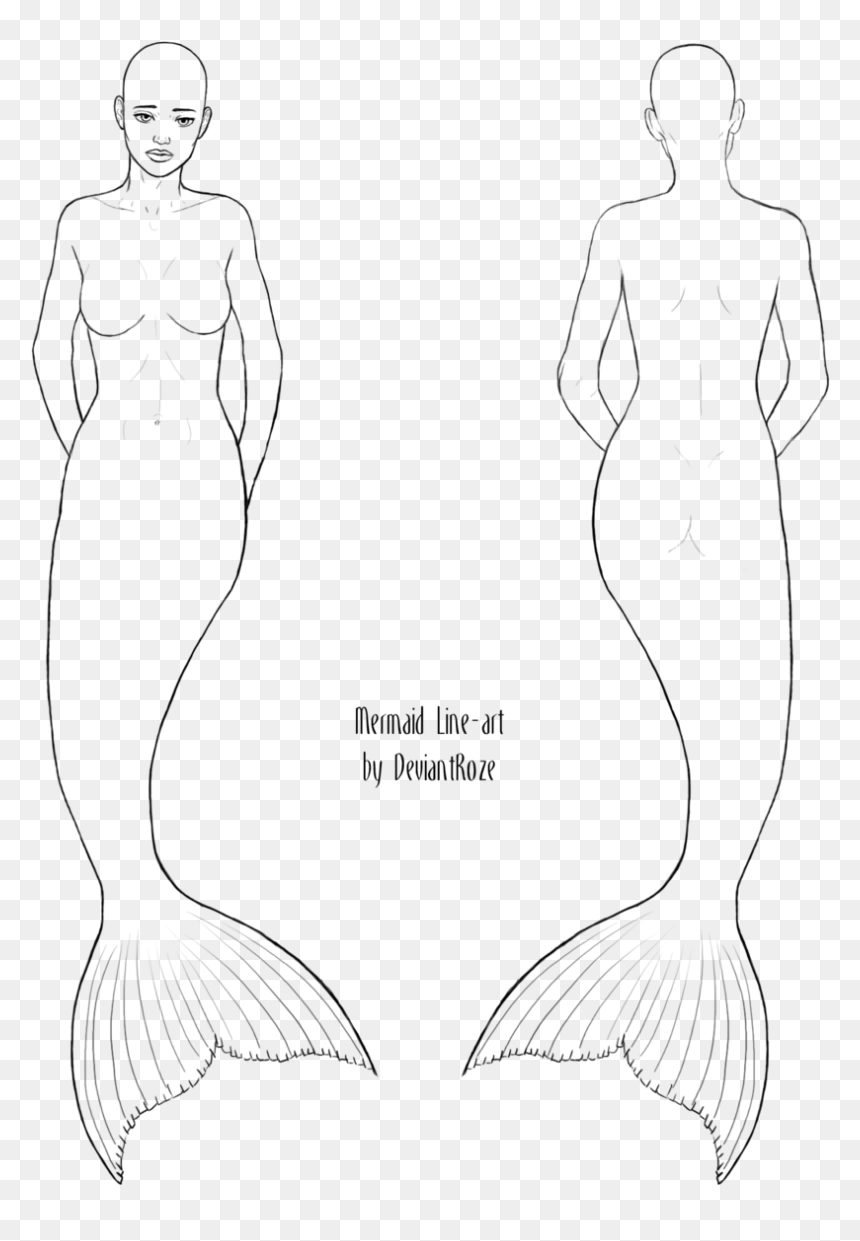 Sketch, HD Png Download - mermaid drawing png