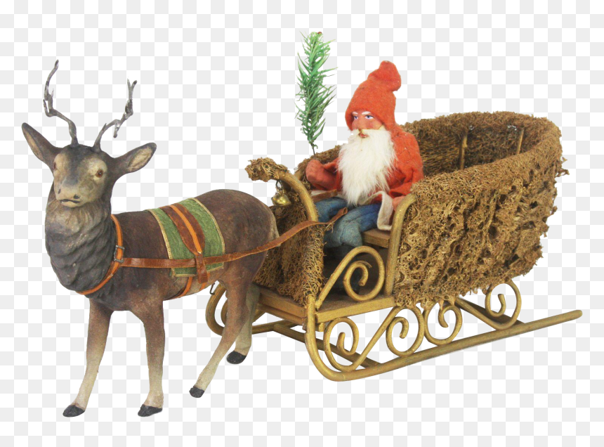 Santa And Reindeer Silhouette Png, Transparent Png - santa and reindeer silhouette png