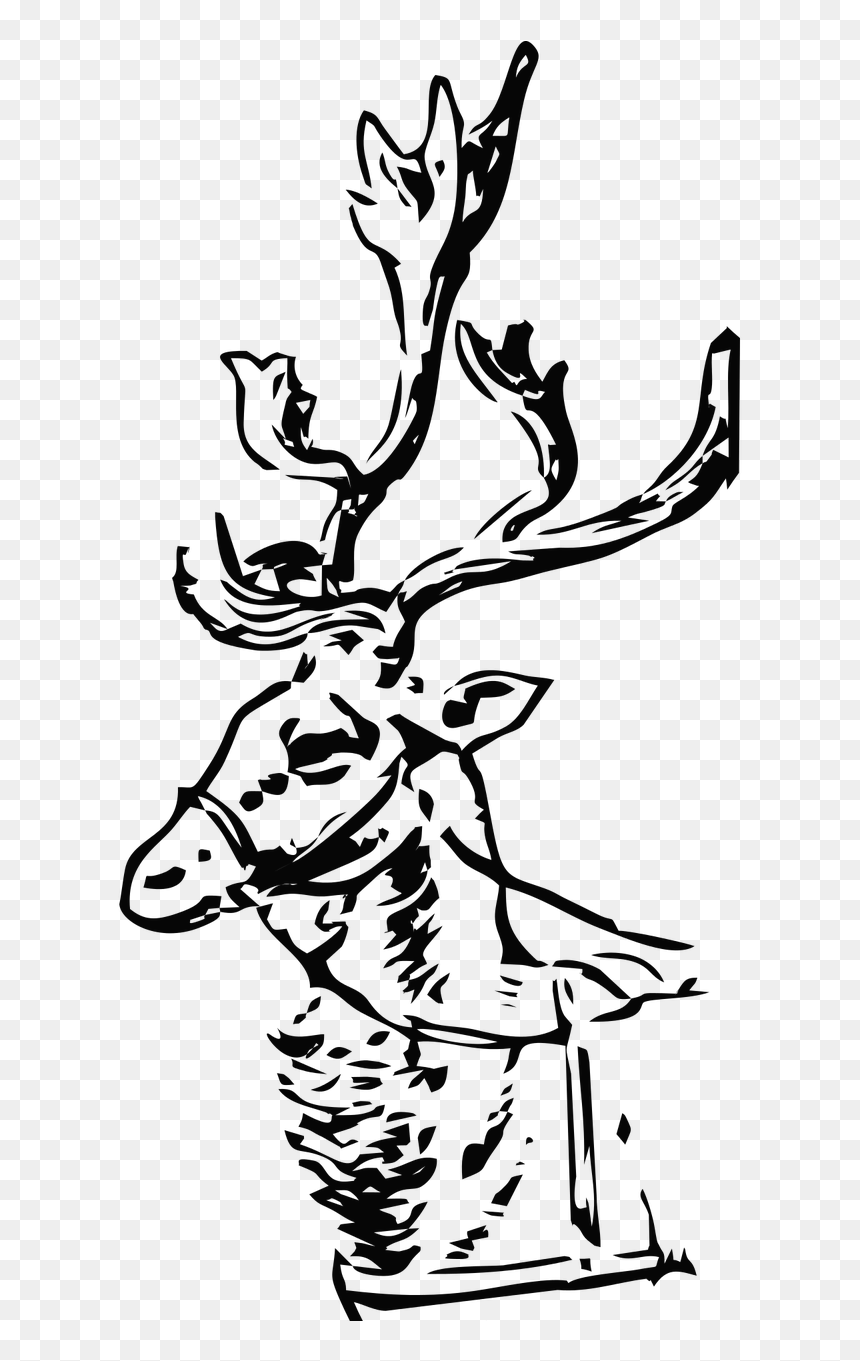 Illustration, HD Png Download - santa and reindeer silhouette png