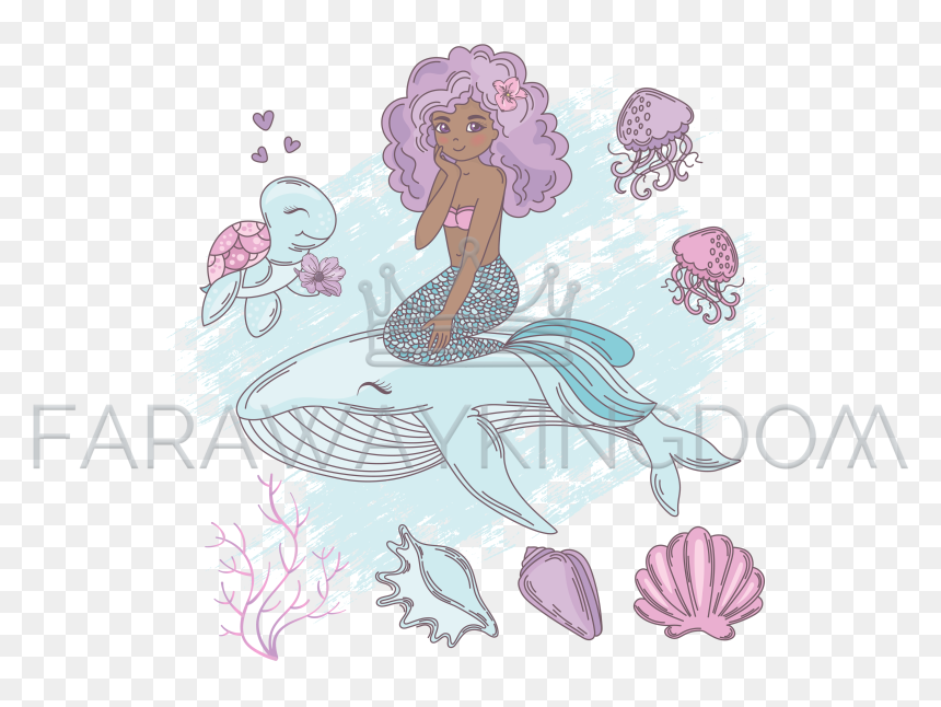 Illustration, HD Png Download - mermaid drawing png