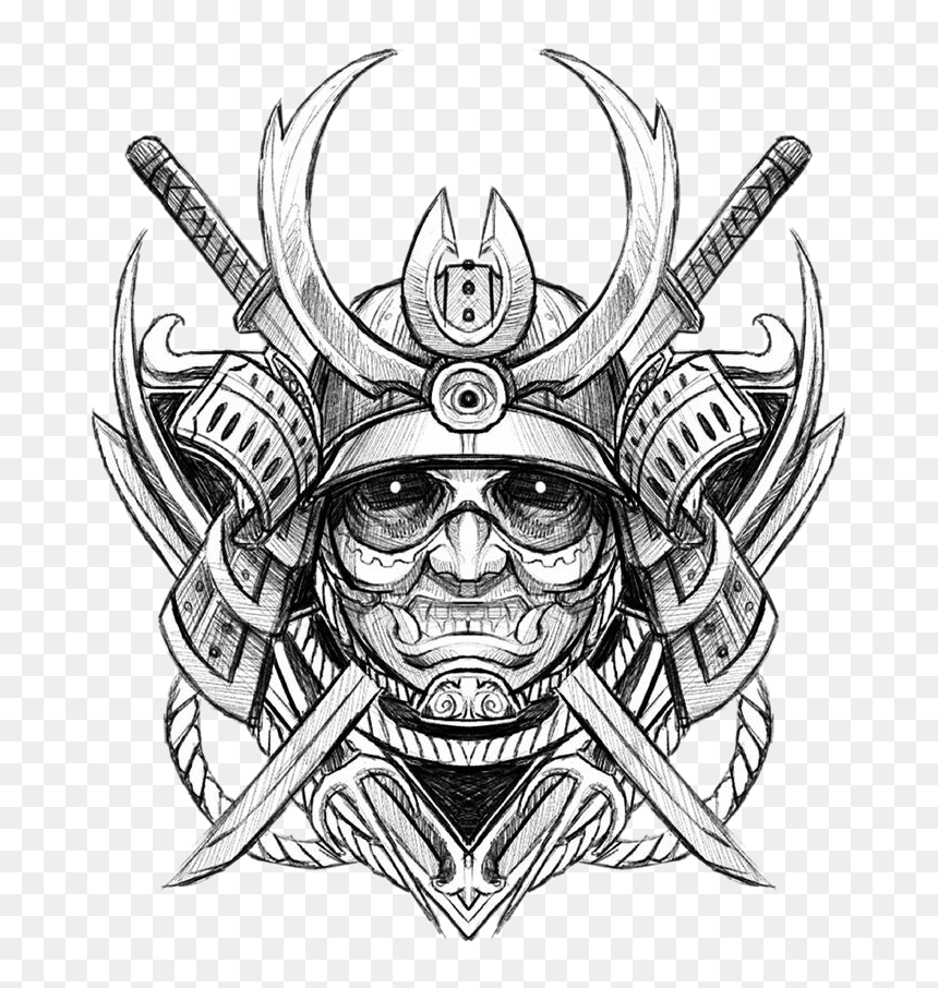 Samurai Drawing Face, HD Png Download - ghost silhouette png