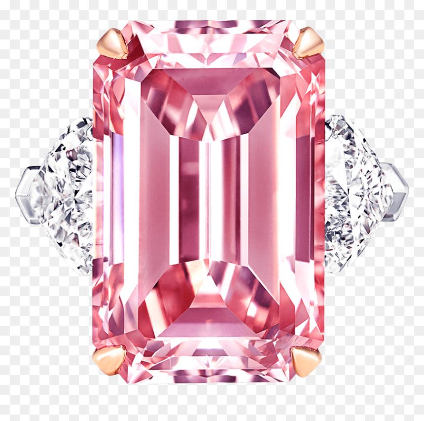 Emerald Cut Pink Diamond Rings, HD Png Download - diamond .png