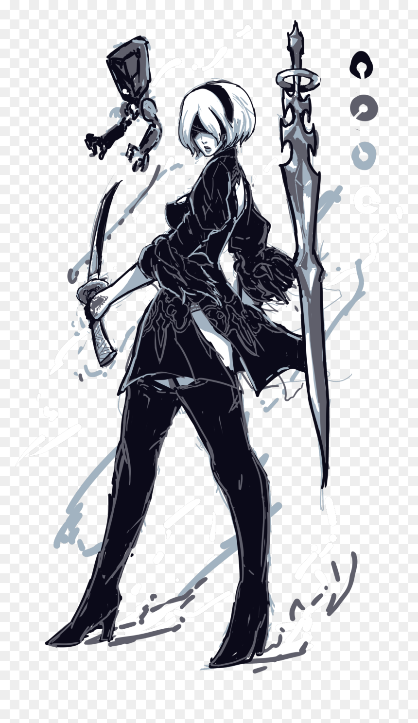 Illustration, HD Png Download - nier automata 2b png