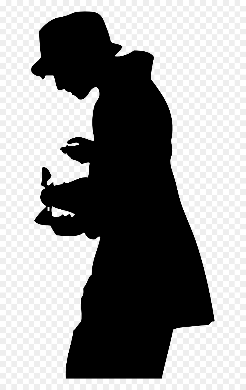 Man With Hat Silhouette Png, Transparent Png - png shadow