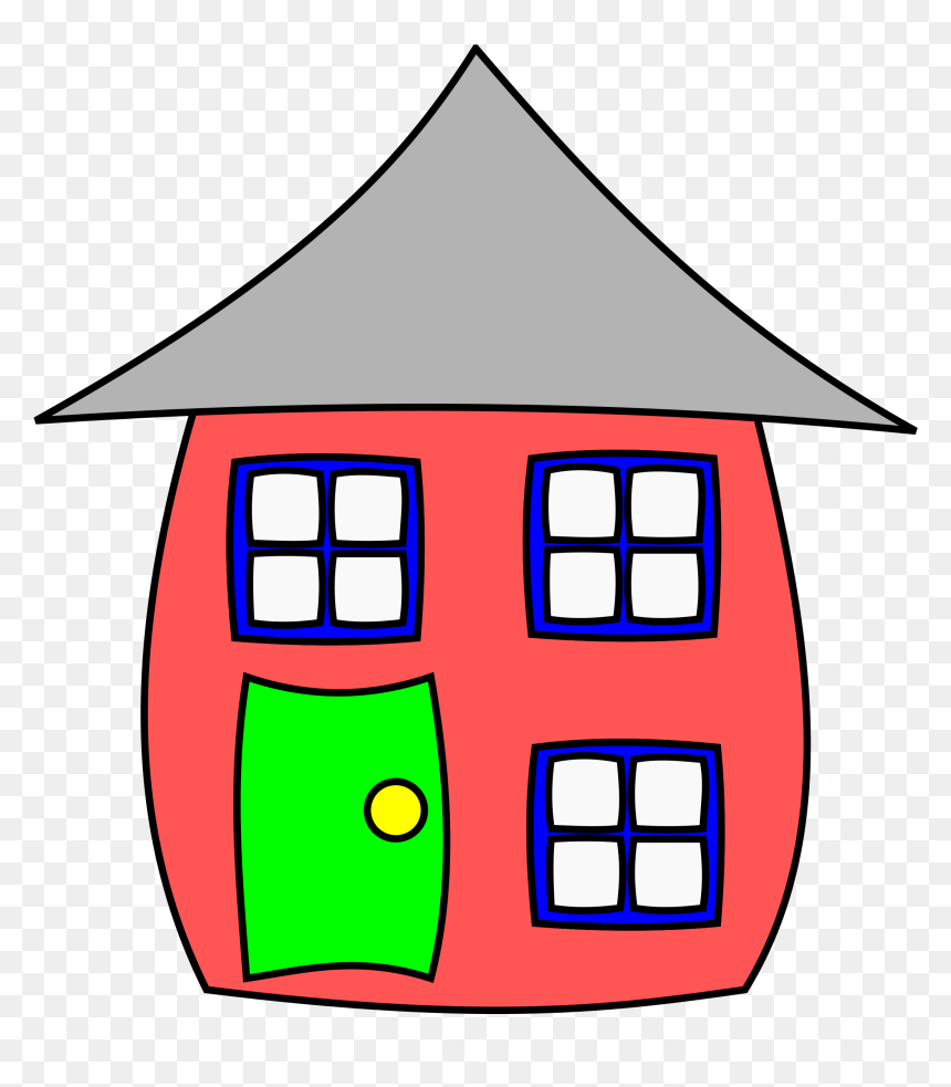 Cartoon Image Of Home, HD Png Download - window clipart png