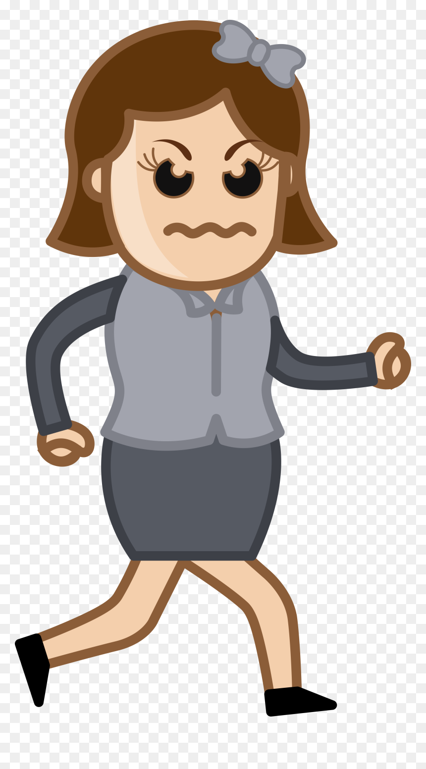 Walking Up Stairs Cartoon, HD Png Download - angry girl png