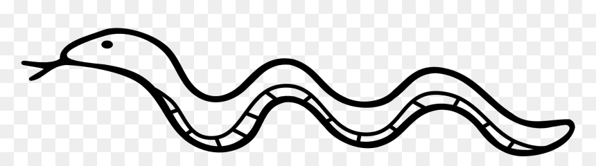 Long Snake Black And White, HD Png Download - snake silhouette png