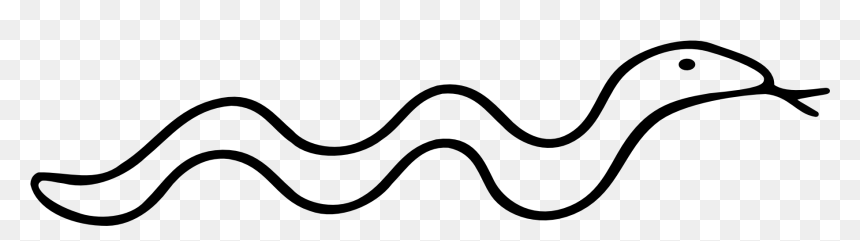 Long Black And White Clipart, HD Png Download - snake silhouette png