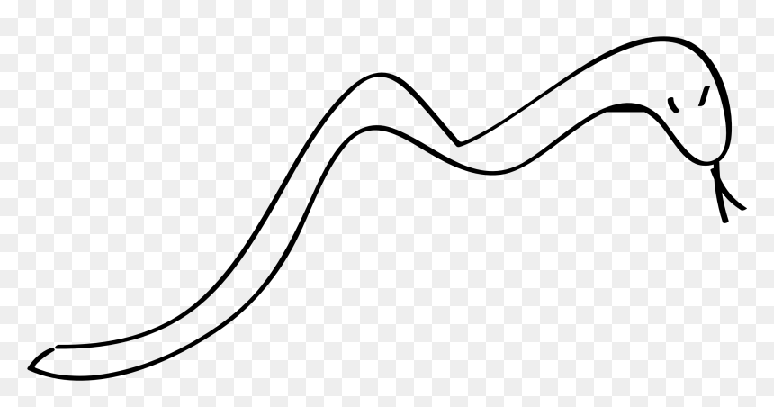Line Art, HD Png Download - snake silhouette png