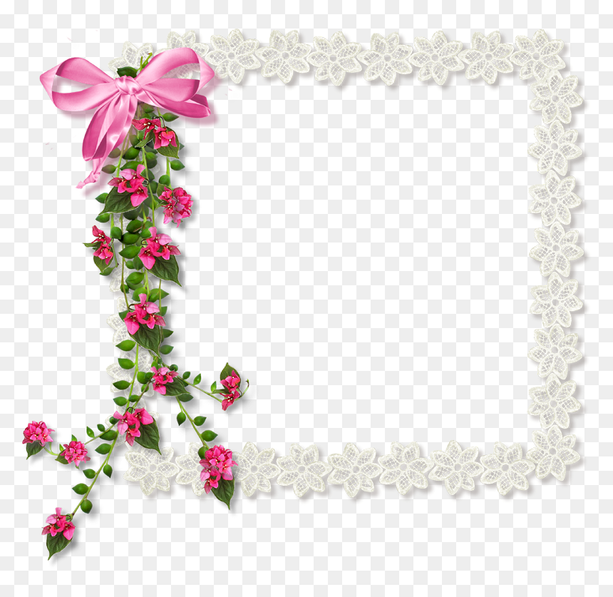 Encadrement De Fleurs, HD Png Download - happy birthday frames and borders png