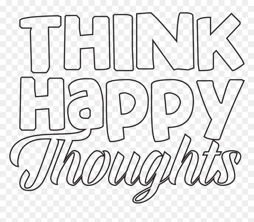 Calligraphy, HD Png Download - happy thoughts.png