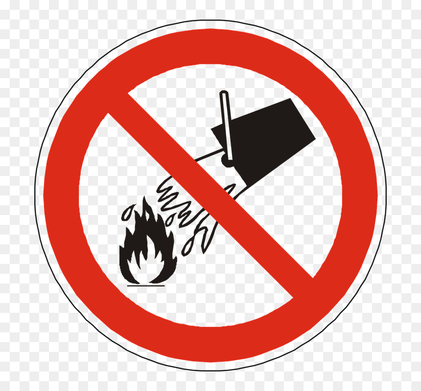 Do Not Extinguish With Water, HD Png Download - forbidden sign png