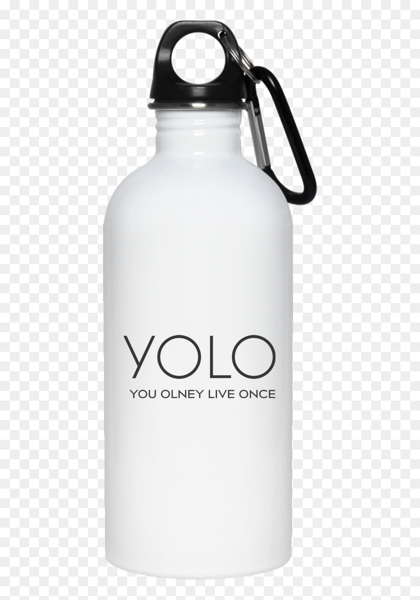 Steel White Water Bottle, HD Png Download - yolo png