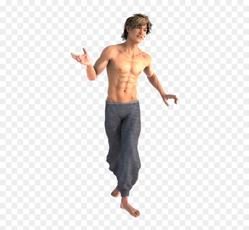 Barechested, HD Png Download - 3d person png
