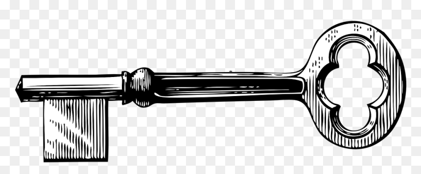 Key Black And White, HD Png Download - old key png