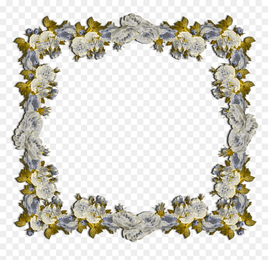 Pink Roses Garland, HD Png Download - vintage floral border png