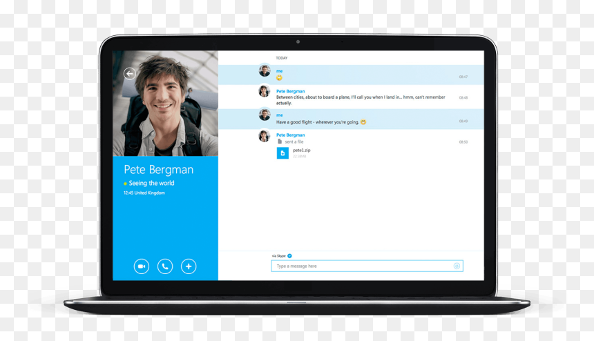 Skype For Business Laptop, HD Png Download - skype.png