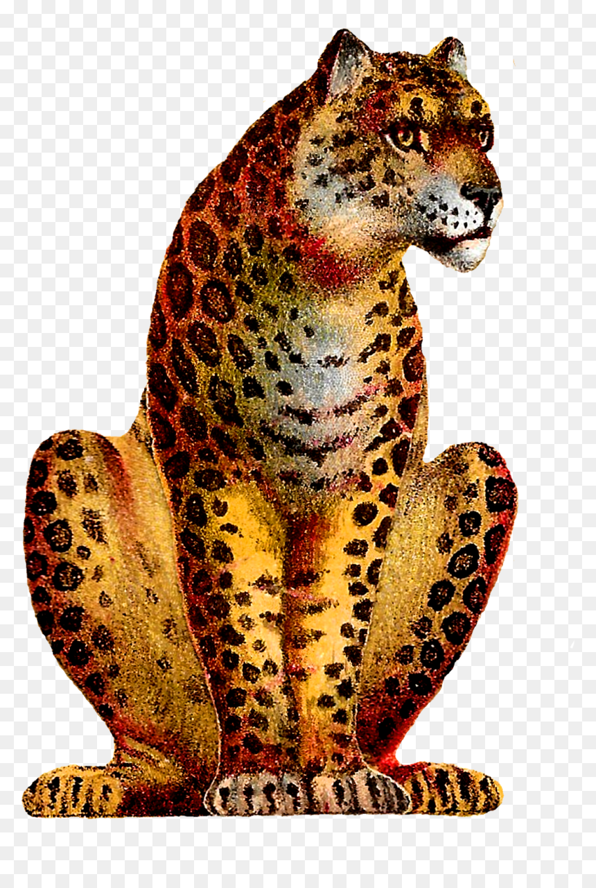 Sitting Leopard Png, Transparent Png - vintage circus png