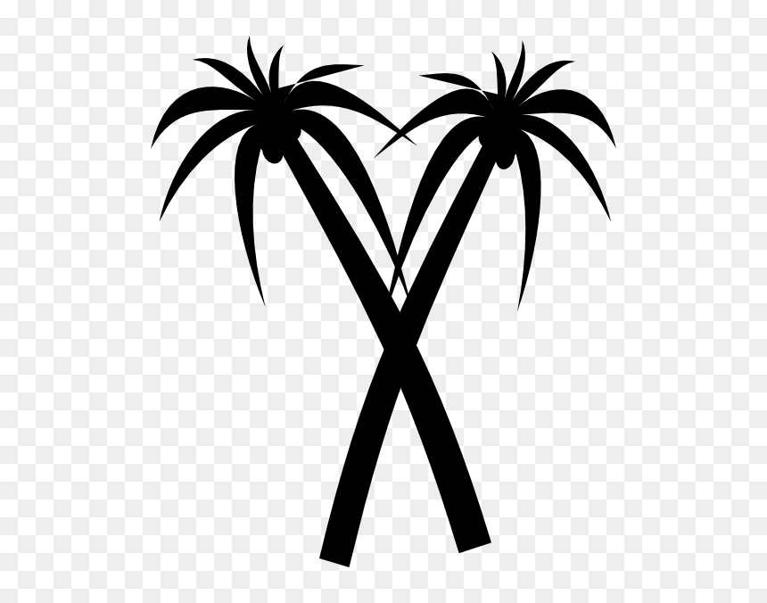 Orange Palm Tree Transparent, HD Png Download - palm tree outline png