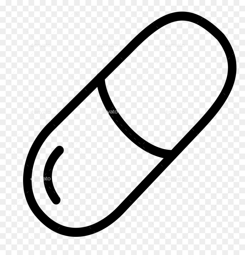 Line Art, HD Png Download - pill icon png