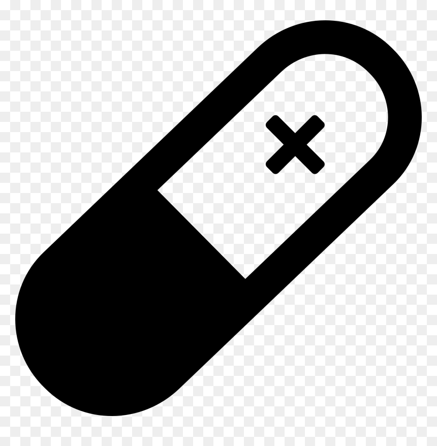 Medicine Vector Black And White, HD Png Download - pill icon png