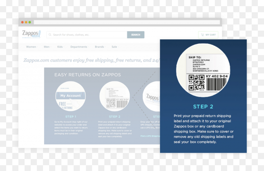 Zappos Return Shipping - Website, HD Png Download - zappos png