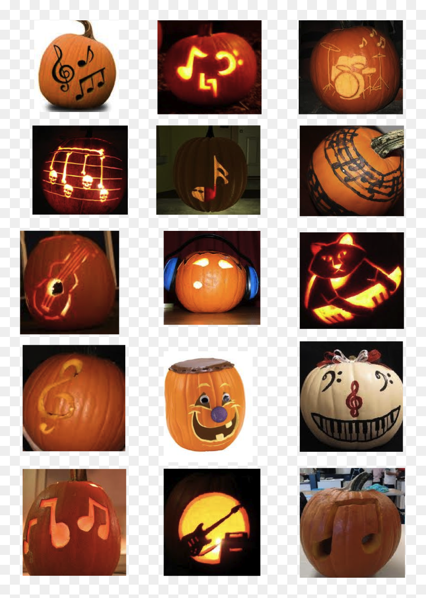 Rock And Roll Pumpkin, HD Png Download - carved pumpkin png