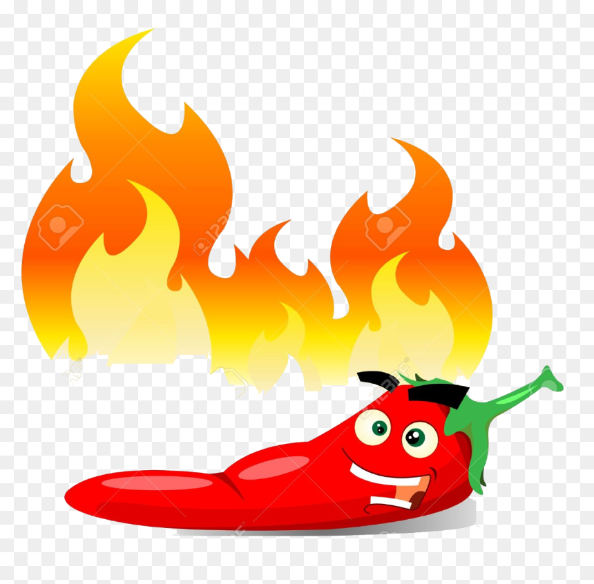Chili Pepper Cartoon, HD Png Download - flame art png