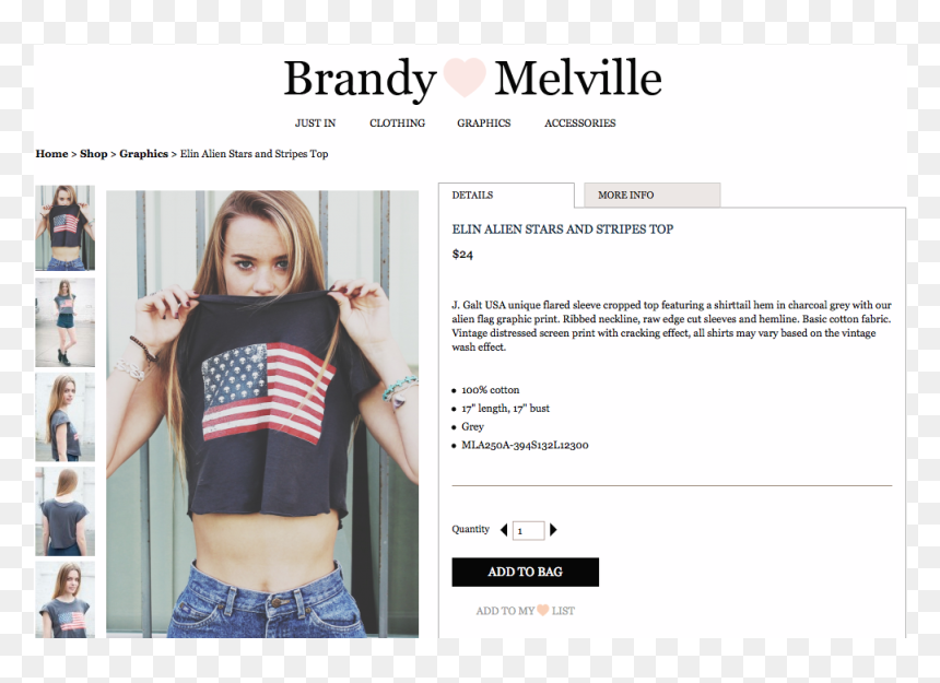 Девушки И Американский Флаг, HD Png Download - brandy melville png