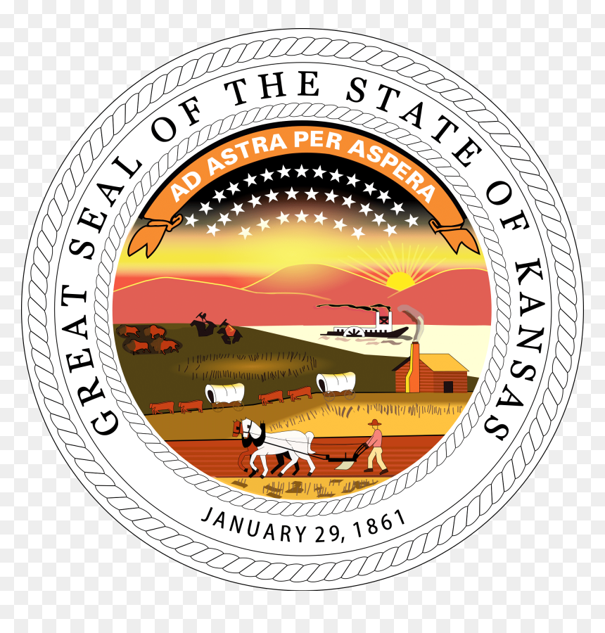 Seal Of Kansas, HD Png Download - kansas outline png