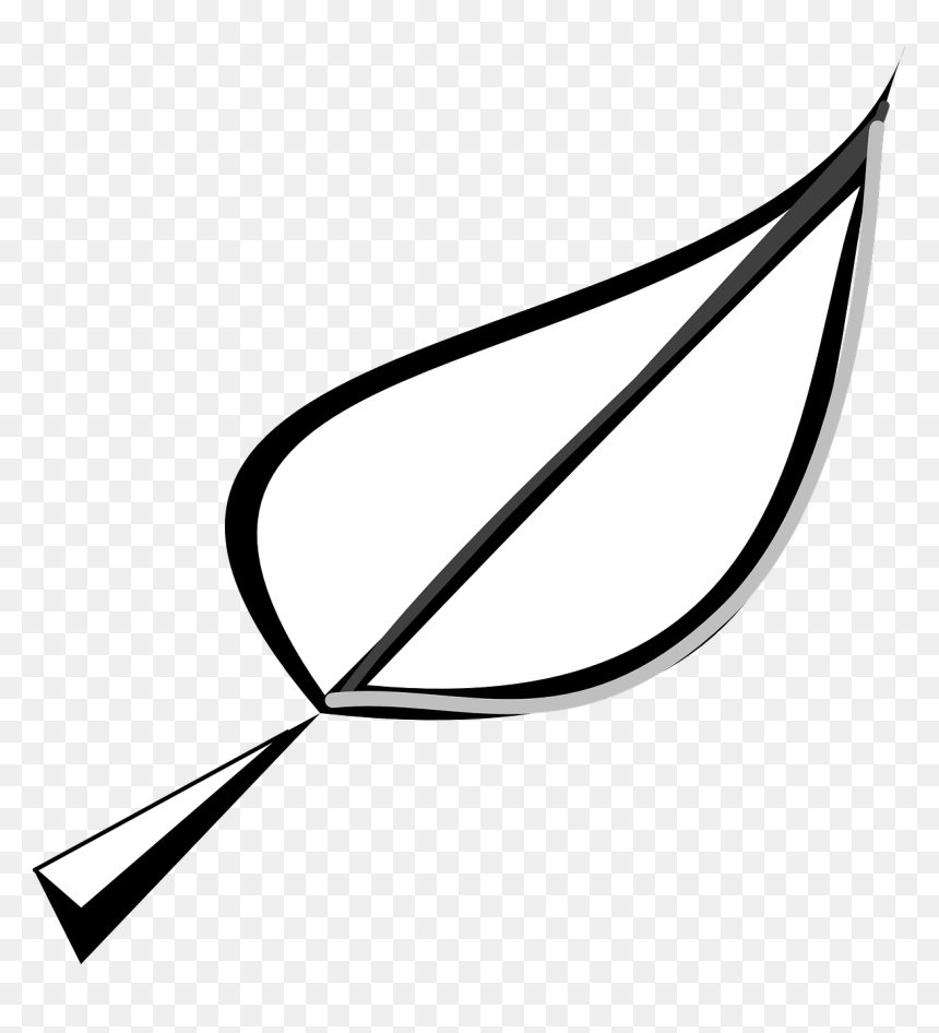 Leaf Clipart Black And White, HD Png Download - black outline png