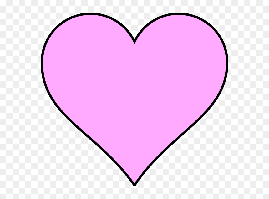Pink Heart Clipart, HD Png Download - black outline png