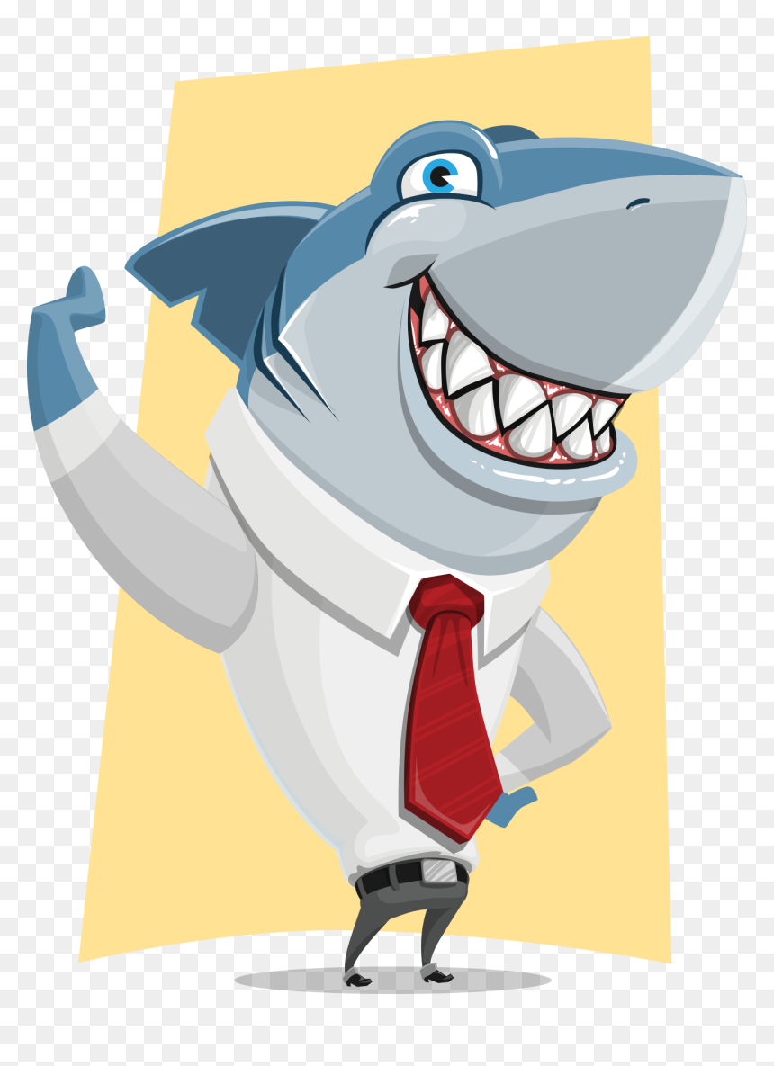 Shark Business Cartoon, HD Png Download - ocean png