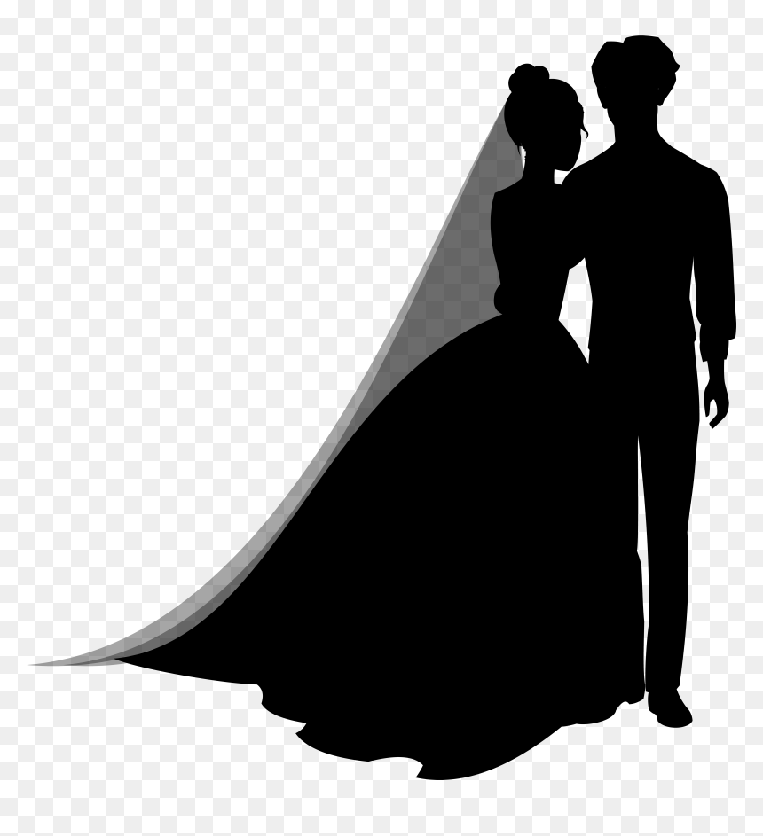 Wedding Couple Silhouette Png, Transparent Png - wedding png
