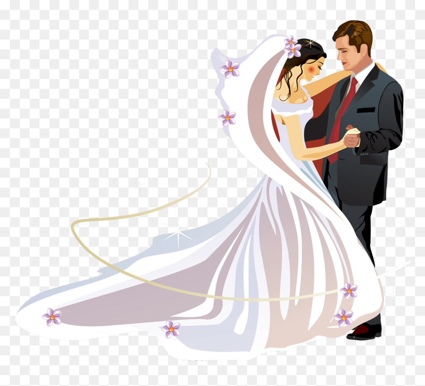 Wedding Couple Clipart Png, Transparent Png - wedding png