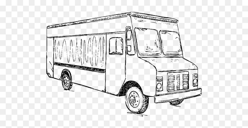 Food Truck Drawn, HD Png Download - truck png