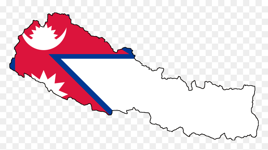 Nepal Flag On Country, HD Png Download - map png