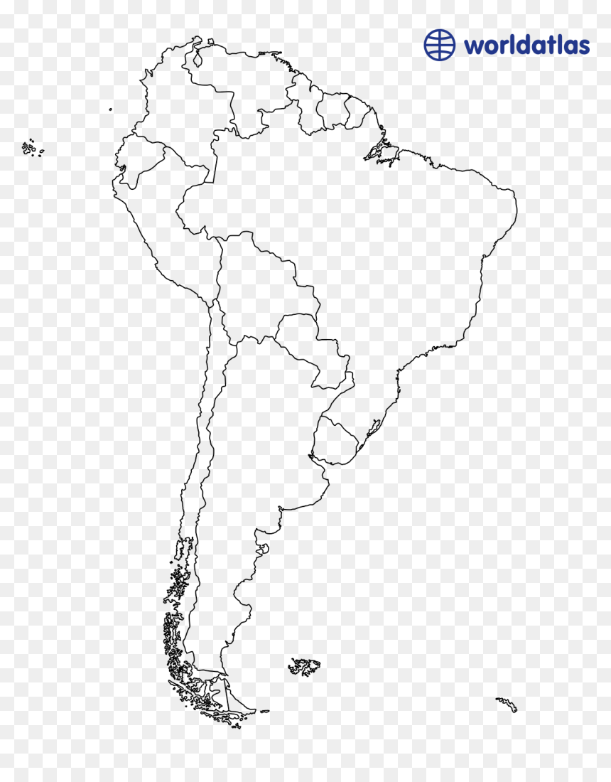 South America Map White, HD Png Download - map png